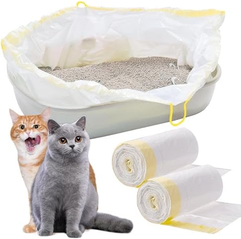 20 Pcs Cat Litter Tray Liners, 94x45cm Litter Tray Liners, Cat Litter Liners, Tear-Resistant Cat Litter Bags, Cat Tray Liners, Large Cat Litter Tray Liners for Medium and Large Litter Box
