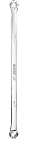 sourcing map Double End Box Wrench 11 x 13 mm Metric 12 Point 0 Degree Offset Extra Long Double End Box Ratcheting Wrench CR-V Polished Long Spanner Tools for Repairs