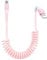 SUNGUY Cable USB C Espiral,【0.4M-1M】 Cable USB a USB C Carga Rapida para Android Auto, iPhone 16/15 Plus Pro, Galaxy S25 S24 S23 S22, Huawei, Google Pixel 8/8 Pro, MacBook, iPad Pro/Air-Rosa
