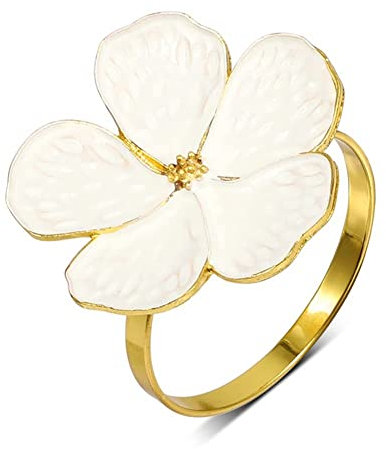 Jeenuuder , weiße Blumen, , elegant, für Esstisch, 6 Stück