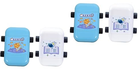 HONMEET 4 Stück math roller stamp matheroller stempel mathe rollstempel Mathe-Accessoire Mathe-Rollstempel Cartoon-Mathe-Walze Matherolle aus Kunststoff Studentenversorgung Plastik
