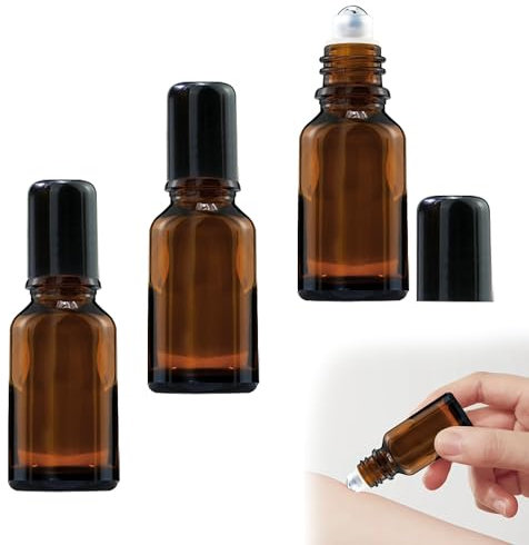 3PCS Roller Ball Bottles for Essential Oils Thick Smooth and Anti Shock Roller Bottles for Essential Oils Corrosion Resistant Rollerball Bottles For Essential Oils Aromatherapy Lip Gloss