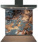Kitchen Glass Splashback Heat Resistant Toughened Glass - Gold Deluxe Design - 60cm (w) x 50cm (h)