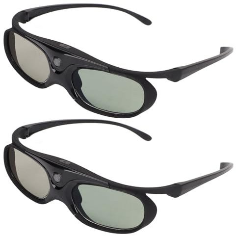 3D Link 144Hz Active Shutter Glasses DLP LCD Lens 3D Glasses for DLP Projectors, Lightweight Comfort Glasses for Optoma, (2Pcs, Black)