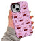EYZUTAK Case for iPhone 15, Cute Pink Cherry Bow Phone Case Glossy Aesthetic Heart Pattern Slim Soft Durable TPU and Sturdy PC Shockproof Protective Bumper Phone Cover for Women Girls-Cherry Heart Bow
