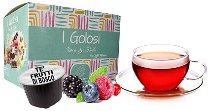 Caffè Vulcanus - 50 capsules saveur thé aux baies - Capsules compatibles avec Nescafé* Dolce Gusto*