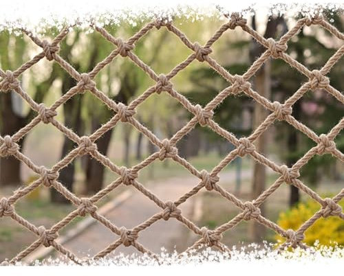 Pithsdp Jute-Seilgeflecht-Dekoration, Hängende Wanddekoration Für Cafés, Partys, Wohnzimmer, Buchläden, Outdoor Indoor Netz Für Kletterpflanzen(1Mx2M)