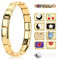 Italian Charm Bracelet Gold, Italian Charms Armband Set, DIY Abnehmbare Module für 9mm Armbände, Italian Charm Armbänder Bracelet Gold Charms mit Öffnungswerkzeug für Mädchen Junge Geschenk (B)