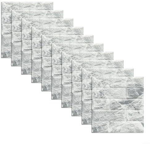 10 Stück 3D-Wandpaneele, selbstklebend, XPE-Schaumstoff, Wandtapete, Abziehbild, 3D-Fliesen, Ziegelstein-Wandaufkleber für Wohnzimmer, Schlafzimmer, Dekor