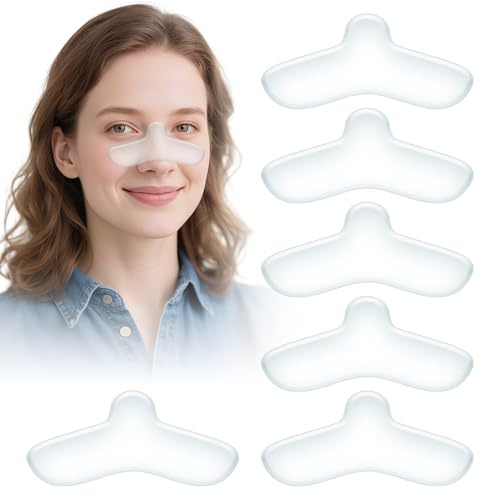 6 Stück Nasenpolster für CPAP Masken, CPAP Nasenpads | Atmungsaktiv & Wiederverwendbar, Bequemer Nasenbrückenschutz für CPAP-Masken (Transparent)