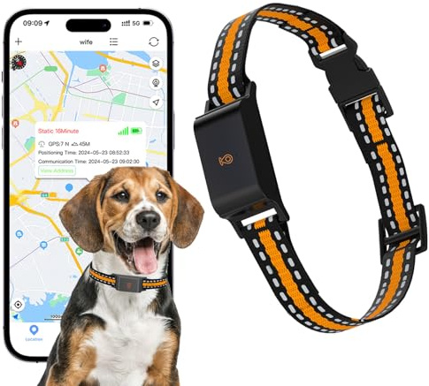 GLYYR Collier GPS Animaux Tracker, Clôture électrique pour Chien Aide à Localiser Votre Chien, IP65 Etanche Collier Hyper résistant intégré pour Taille Moyenne et Lourde, Compatible avec iOS/Android