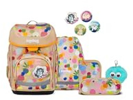 ergobag cubo Bundle Set AW25/26, ergonomischer Schulranzen Klassisch 6-teilig 1. Klasse Grundschule BlütenzauBär - Beige
