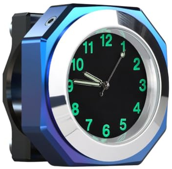 Serenophile Motorrad-Uhr, Aluminiumlegierung, Lenkerhalterung, Quarzuhr, leuchtend, IPX7, wasserdicht, 22–28 mm, Lenkerende für Fahrrad, Roller