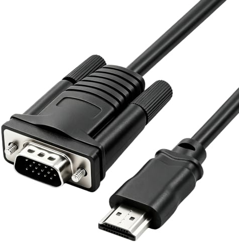 Cable HDMI a VGA 1.5m Conversor Unidireccional de Señal Digital a Analógica | Adaptador HDMI a VGA 1080P 60Hz Macho a Macho Adaptador para PC Portátil Monitor Proyector TV DVD