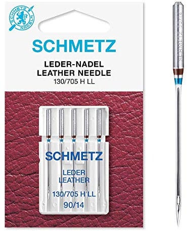 SCHMETZ | 5 Nähmaschinennadeln | Leder LL | 130/705 H LL | Nadeldicke 80/12 | auf jeder gängigen Haushaltsnähmaschine einsetzbar
