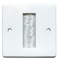 PRO SIGNAL PSG03774 White 1 Gang Vertical Brush Plate with White Brushes