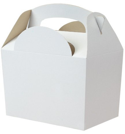 24 x White Birthday Party Food Gift Boxes - Kids Lunch Food Meal Box