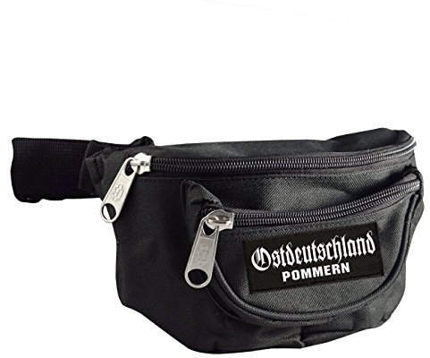 Bauchtasche Ostdeutschland Pommern in schwarz I Gürteltasche Hüfttasche Waist Hip Bag Black