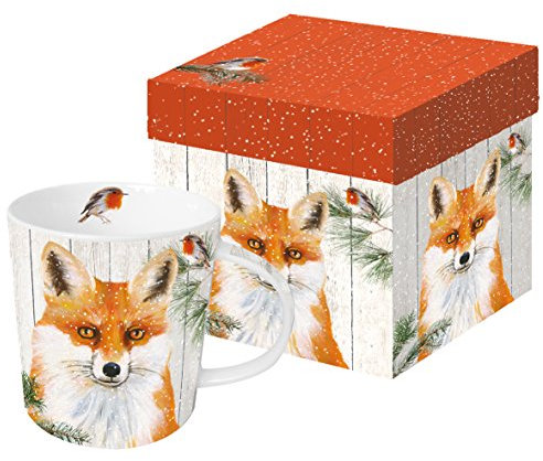 Unbekannt Tazza in porcellana decorazione volpe con box
