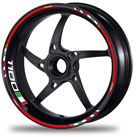 PROFILETEC.COM FELGENRANDAUFKLEBER passend für Aprilia Tuono V4 1100 Felgenaufkleber (Motiv 2V)