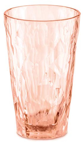koziol Longdrink Glas 300ml CLUB NO. 6, Superglas, transparent rose quartz