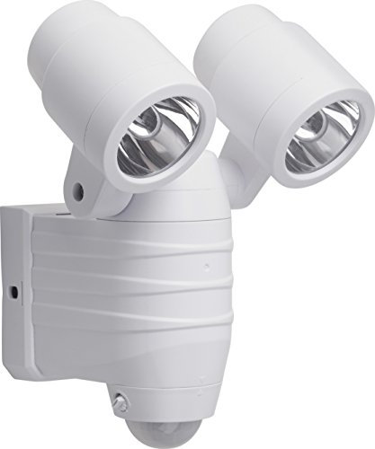 Meister LED-Außenstrahler - 8 Watt - Batteriebetrieben - Bewegungsmelder - 8 m Reichweite - Spritzwasserschutz - 380 Lumen / Außenleuchte mit Bewegungssensor / Wandfluter / Flutlicht / 7490110, Weiß