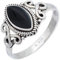 mantraroma Ring Silber 925 Damen Onyx Edelstein schwarz ausgefallen verspielt