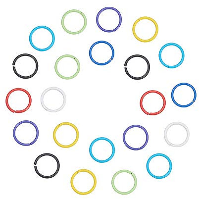 PandaHall 80 Stücke 8 Farben Bunte Biegeringe 10mm Jump Rings Metall kettenring Offene Schmuckherstellung Ringe für Ohrring Armband Halskette Anhänger Schmuck DIY Reparatur Handwerk