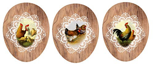 Nestler 3er Set Ostereier zum Befüllen Größe 15 cm - Handgemachte Eier aus Pappe in verschiedenen Größen - Motiv Rustikale Eleganz - Liebevolles Ostergeschenk (15cm)