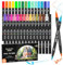 Shuttle Art Dual Brush Pen Set, 30 doppelseitige Pinselstifte, Filzstifte Dicke und Dünne, Aquarellstifte mit Malbuch für Kinder, Filzstifte für Erwachsene zum Malen Handlettering, Kalligraphie Stifte