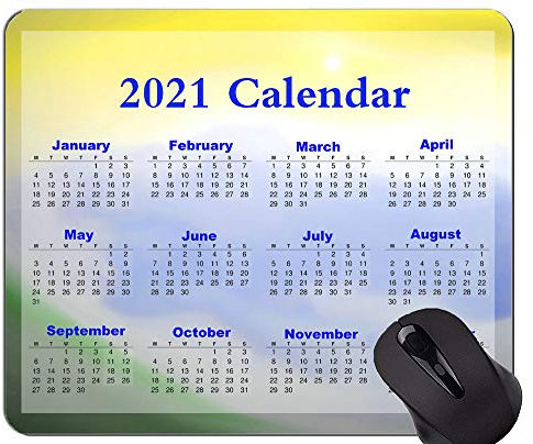 YENDOSTEEN 2021 Kalender Hd Font Mouse Pad Anti-Rutsch, übernatürliche Mountain Peaks Gaming Mouse Mat
