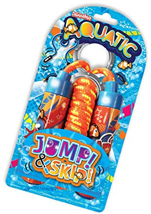 JUMP! & SKIP! Aquatic from Deluxebase. Ocean Skipping Rope for Kids with Soft Flexible Jump Rope & Cute Clown Fish Handles, Exercise Equipment for Home, Outdoor Toys, Garden Play & Birthday Gifts.
