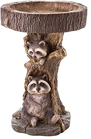 Bebedero de pájaros de resina exterior – Comedero para pájaros salvajes, bañera de jardín fuente para pájaros salvajes en el jardín, decoración para balcón, terraza trasera