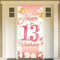 DPKOW Rose Gold 13. Geburtstag Dekoration für Mädchen, Rosé Gold 13. Geburtstag Banner für Hintergrund Tür Dekoration, 13. Geburtstag Hintergrund Banner für Garten Tisch Wand Dekoration, 185 x 90cm