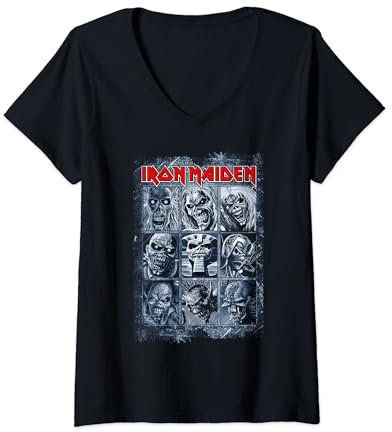 Womens Iron Maiden - Nine Eddies V-Neck T-Shirt