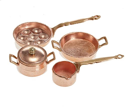 Holyart Pfannen und Töpfchen für Krippe Metall 4 STK.