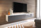 PIASKI Mueble de TV Lowboard D 140/180 cm, Mueble de televisión, Mueble de TV Flotante, Color Blanco Gris, iluminación LED Opcional (con iluminación LED, 180 cm)