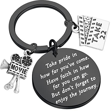 Movie Camera Keychain Film Director Student Gifts Filmmaker Gifts for Movie lover Gifts Take Pride In How Far You Have Come