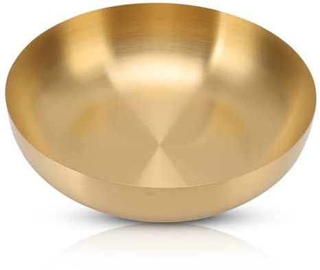 Edelstahl-Saucenschale Runde Gewürzschalen, Große Salatschüssel Aus Metall 24Cm, Edelstahlschüssel Runde Gewürzschalen Dip-Schalen, Saucenschälchen Goldene Teller, Dipschalen Gewürzschale Soßenschale