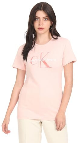 Tee Shirt Slim col Rond Glossy Rose poudrÉ