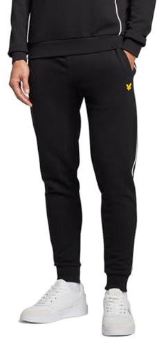 Lyle & Scott Mens Contrast Piping Sweatpant Joggers - Jet Black - XXL