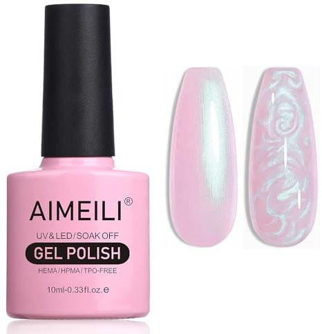 AIMEILI Gel Nagellack Mit Pearl Effekt - Transparent Shimmer Glänzend Glitzer UV LED Soak Off Polish - (169) 10ml