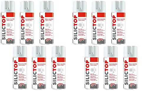 MagazziniGM SILICTOP, Olio di Silicone Spray Multifunzione, Lubrificante Tapis Roulant, Protezione Idrorepellente, Antistatico, per Meccanica e Guarnizioni, 400ml (12)