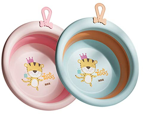2 Pz Lavabo Pieghevole Per Bambini Lavapiatti Ciotola Per Pedicure Vasca Da Bagno Per Il Viso Del Bambino Lavabo Per Bambino Vasca Portatile Bacino Neonato Leggero Pp Bidet