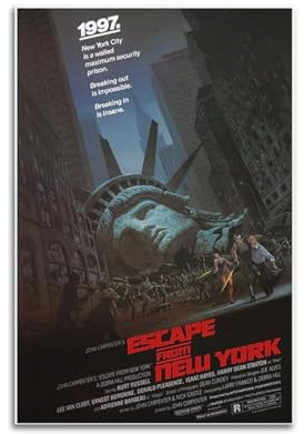 VZRSQZK Filmposter Escape from New York, dekoratives Gemälde, Leinwand-Wandposter und Kunstdruck, modernes Familienschlafzimmer-Dekor-Poster, 30 x 45 cm