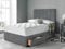DBZ BEDS 2 FT 6 Small Single Bed Set with 2000 Series Mattress - Grey Linen Divan Bed Set with Versatile Storage Options – 6 Panel Headboard with Chrome Glider Feet (Small Single)