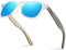 KITHDIA Herren und Damen Dunkler Walnuss/Zebra Holz Tempel Sonnenbrille Polarisiert S5505