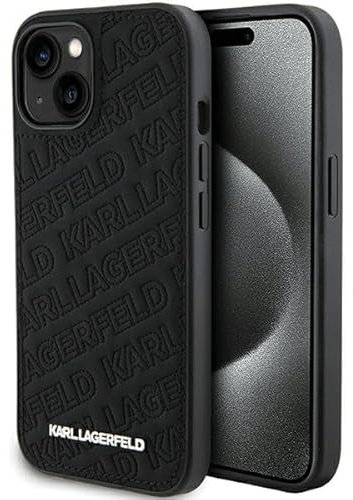 Karl Lagerfeld KLHCP15SPQKPMK Hülle für iPhone 15 6.1 Schwarz hardcase Quilted K Pattern