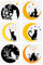 FINGERINSPIRE 6 Stück Mond Katzen Malschablone 20x20 cm Katzen Silhouette Schablone Schablone Blumen Schablone Mädchen Sterne Schablone Katzenmuster Tier Themen Vorlage Zum Malen Auf Holzwänden