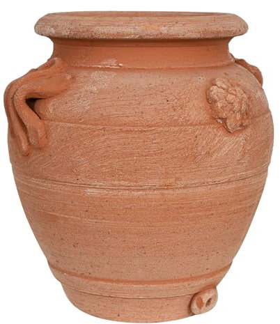 Biscottini Orcio L17xPR17xH20- Pots pour plantes d'extérieur en terre cuite - Vase haut d'extérieur - Pots en terre cuite - Jardinières d'extérieur - Arredo casa